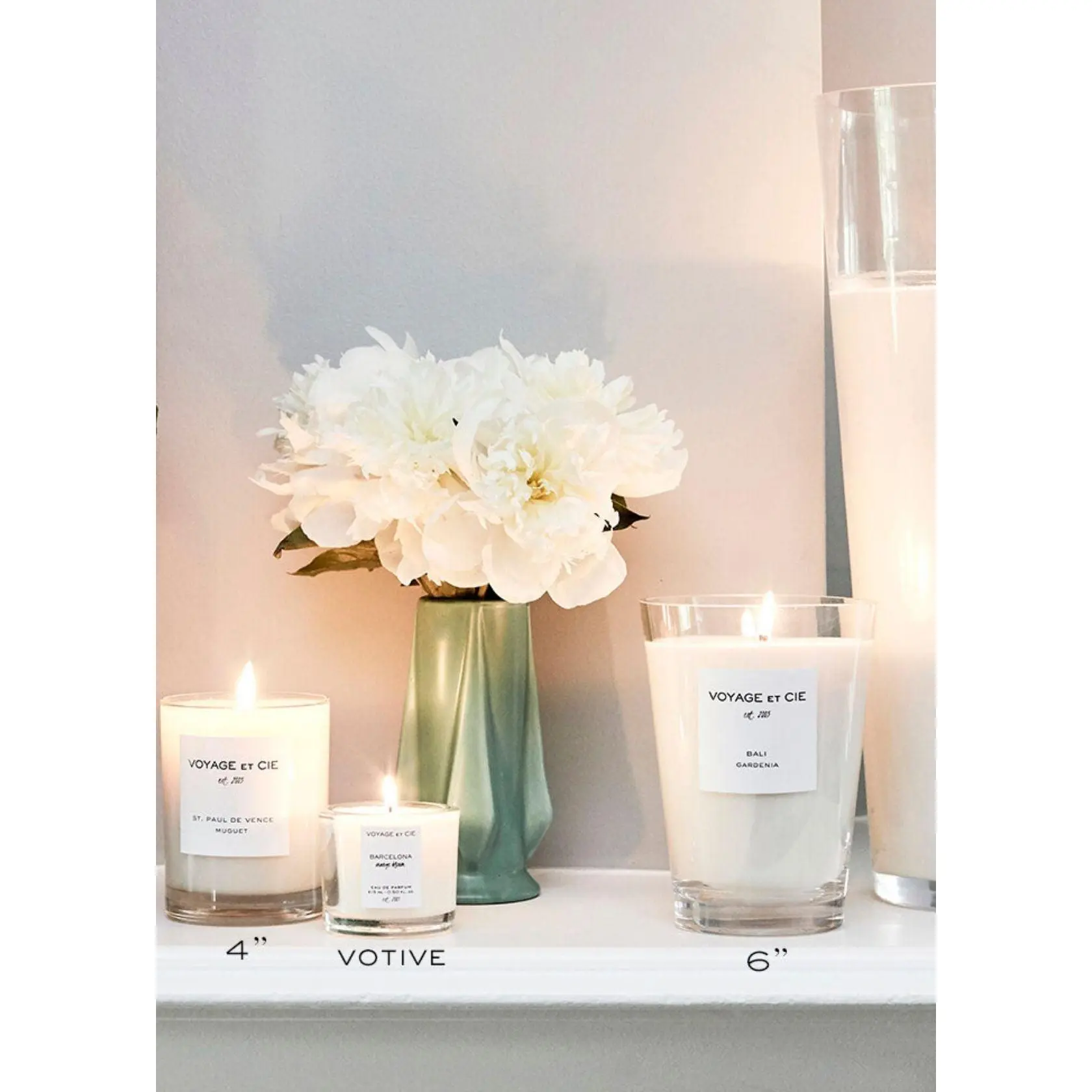 VOYAGE ET CIE 6" 5'eme Quartier Latin "Santal Epicier" French Cut Tapered Scented Candle