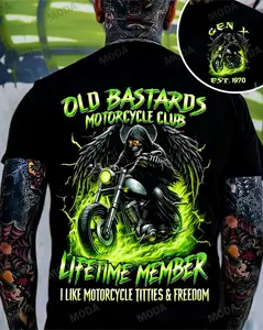 Chaosmoda Generation X Old Bastards Motorcycle Club Custom Year Skull T-shirt