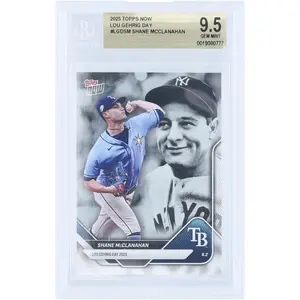 Shane McClanahan Tampa Bay Rays 2025 Topps Now Lou Gehrig Day #LGD-SM BGS Authenticated 9.5 Card