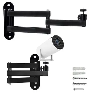 Adjustable Projector Stand, Wall Mounted Folding Ptz Bracket, Suitable for TV Vcr Home Theater, Durable Iron Structure, Foldable