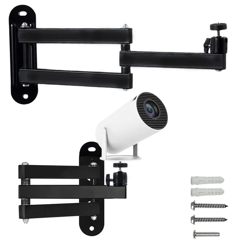 Adjustable Projector Stand, Wall Mounted Folding Ptz Bracket, Suitable for TV Vcr Home Theater, Durable Iron Structure, Foldable, Adjustable Mounting