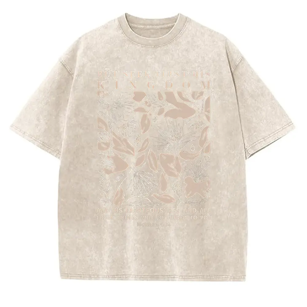 Washed T-shirt-Apricot