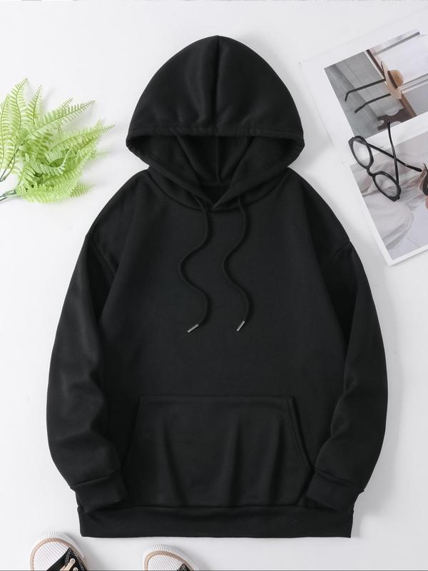 Bird & Letter Print Drop Shoulder Hoodie, Fashion Casual Drawstring Pocket Hooded Sweatshirt for Daily Holiday Outdoor Wear, Women Clothing for Fall & Winter