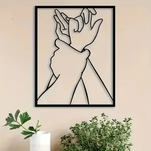 Modern Iron Sculpture Wall Art, Modern Abstract Design, Romantic Couple Holding Hands Design, Room Decoration Metal Painting, Perfect Christmas Gift Idea