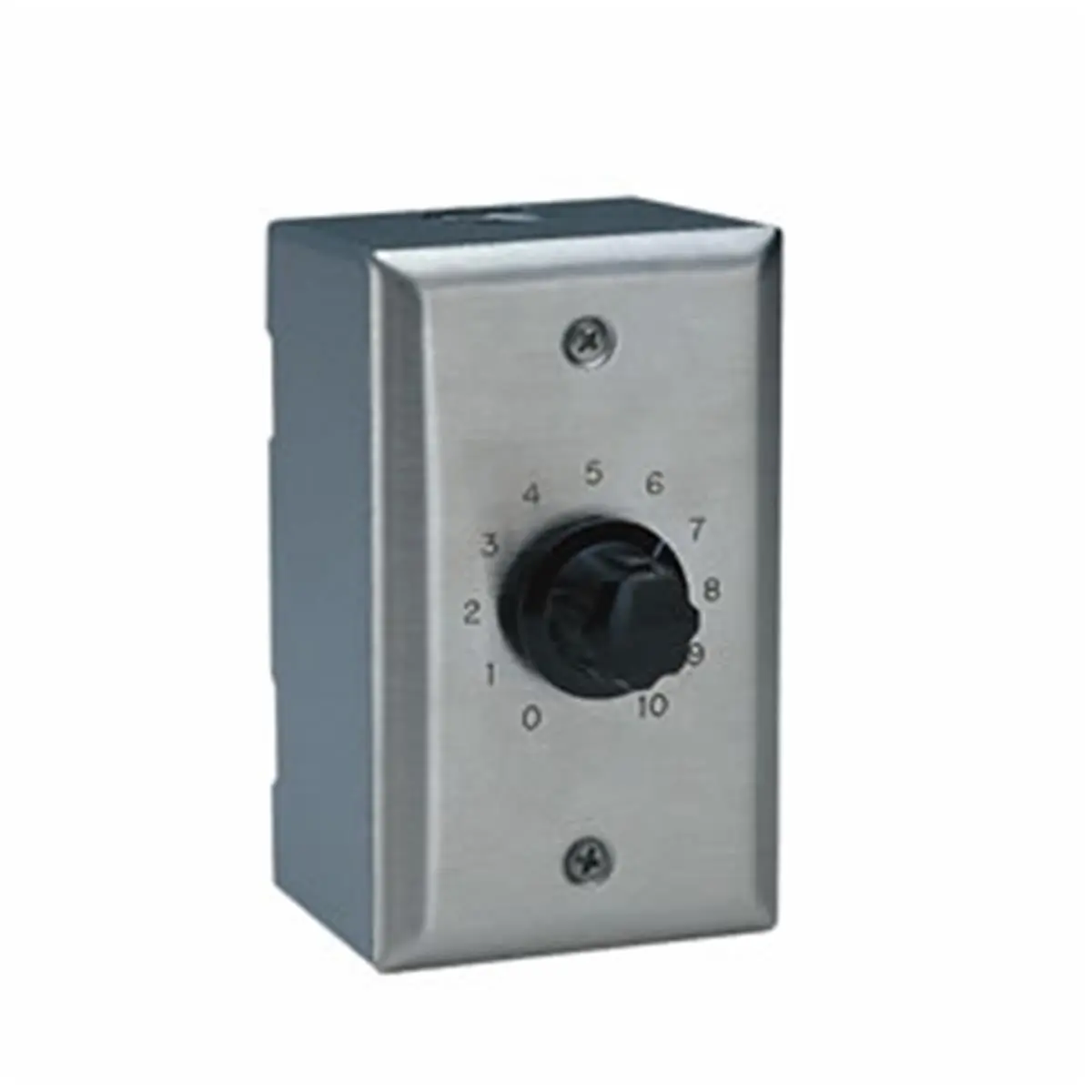 212 MAIN Valcom V-1092 Rotary Button Audio Speaker Volume Control - Silver, Stainless Steel Construction, Wall Mount, Up to 150 Range, 4.5" H x 2.75" W x 2.8" D, Control Volume Up To 150 Speakers