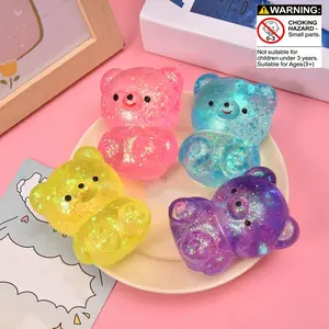 4 Aurora Malt Sugar Bears, Slow Bounce Stress Relief Toys Squishies, Office Decompression Gifts, Perfect for Holiday Parties and Presents