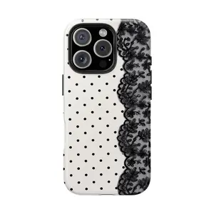 Black Lace Vintage Pattern Phone Case, Compatible with iPhone 17 Pro Max 16 15 14 13 12 11 Pro Max Plus and Samsung Galaxy S24 S23 S22 S21 S20, Cute Fashion Dual Layer Creative Case, Perfect Gift for Her/Him beautiful, Accessories, Smartphone tiktokshopsp