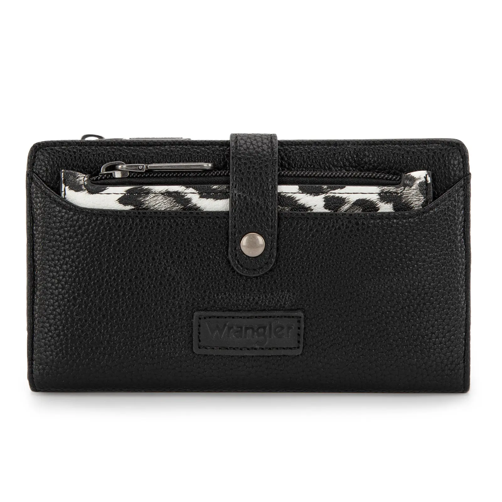 Wrangler Women's Wallets Western Leopard Print Wallets, Card Cases & Money Organizers Ladies Female Bifold Clutch Wallet White Credit Card Cash Wallet with Removable Coin Purses