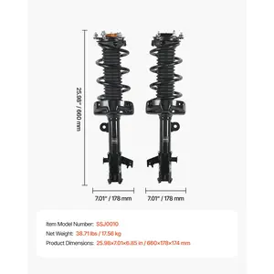 VEVOR Front Shock Absorber Strut Assembly, 2Pcs Shock and Strut Assembly with Coil Spring, Compatible with 2007-2014 Honda CR-V, Automotive Replacement Struts, OE 272491/272492
