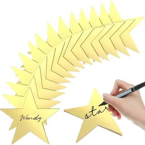 80 Pieces Stars Cutouts Glitter Double Printed Paper Cardboard Stars Decorations for Bulletin Board Classroom Wall Graduation Party Supply, 6 Inches(Gold)