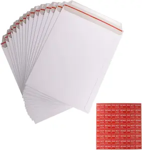 50 Pack 9X12 Inch Self Seal Photo Document Mailers Stay Flat White Cardboard Envelopes White Photography Mailersfor CD, Photos, Document zmybcpack
