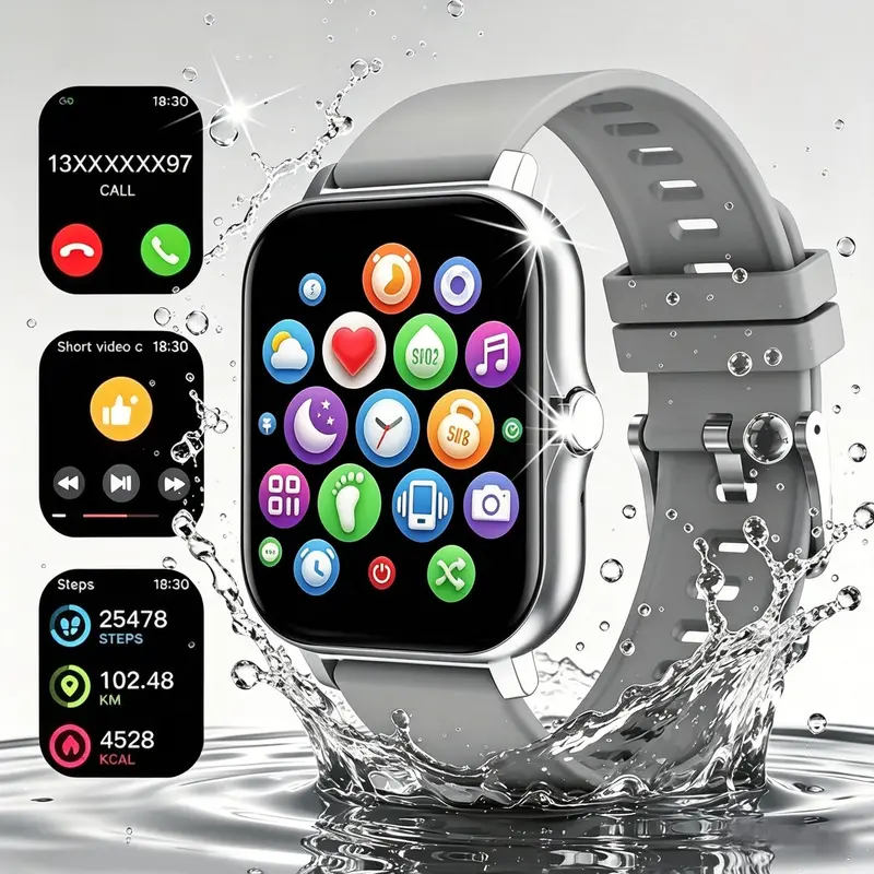 Smartwatch Mobile Device, Wireless Call Dial, Multisport Modes, SMS/APP Reminders, Call Reminder & Rejection, HD Screen, Multi-Function Display, Rechargeable Alloy Usb-Charging Pink Wearable for Party Gifts, Wristwatch