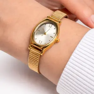 Belle Watch - Adjustable Gold Finish Watch for Everyday Wear, Versatile Design Fits Any Wrist Size, Ideal for Work School or Errands