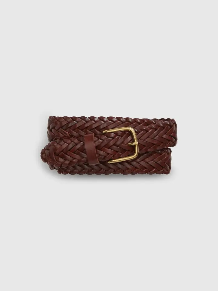 Gap Men's Braided Leather Belt  - Gender Neutral