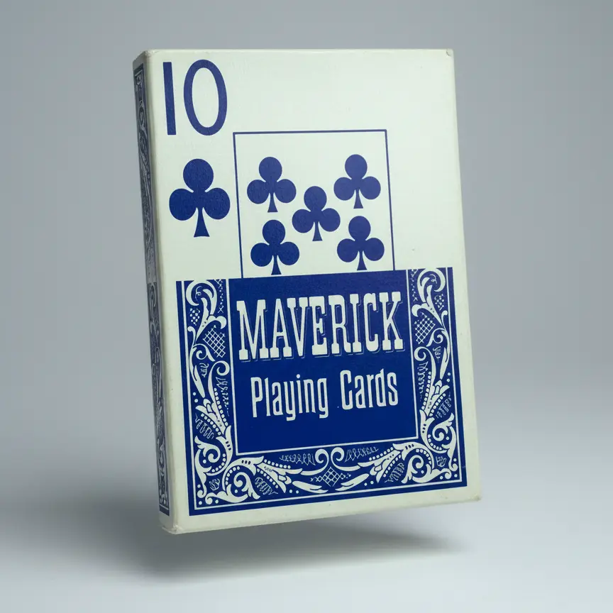 Maverick Jumbo Faces Index Playing Cards - Authentic Stancraft Deck, 1961-Early 1970s Rare Highly Sought-After, Red & Blue, Poker Size, Smooth Finish, Distinctive Gameplay Vintage Classic Card Game for All Ages
