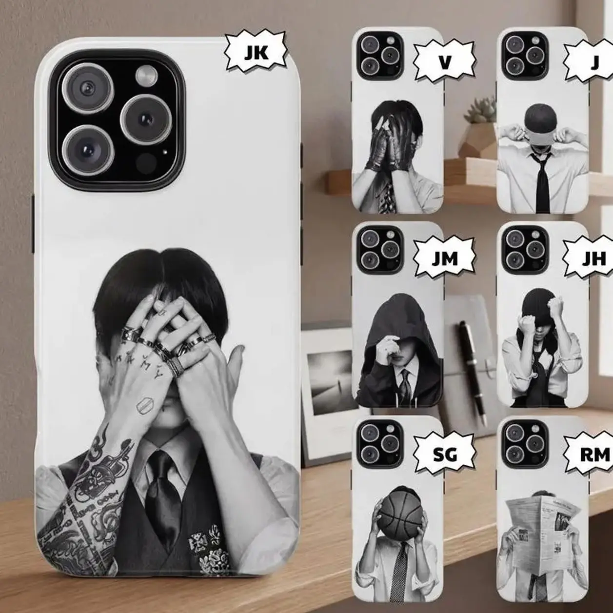 Vintage Bangtan iPhone Case, Retro Black & White Aesthetic Phone Case World Tour 2026 Compatible with iPhone X, 11, 12, 13, 14, 15, 16, 17 Series & Galaxy Series
