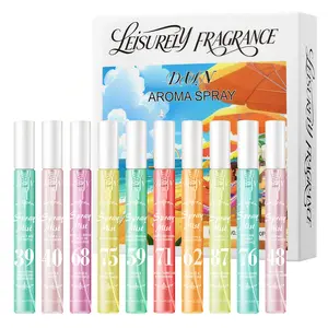 10-Piece Brazilian Fresh Perfume Spray Set, Vanilla Caramel Amber Fruit Scent, Curations Good Scent with Long-Lasting Formula, Travel-Friendly Essential, Perfect Summer Gift for Women