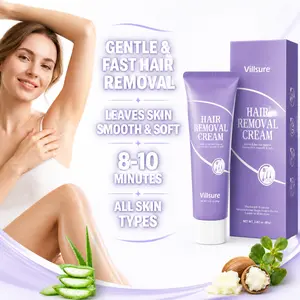 Villsure Hair Removal Cream 2-Pack – Painless for Sensitive Skin, Fast-Acting & Easy-to-Use for Smooth Results