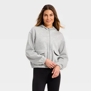 Women's Airy Sleek Full Zip Scuba Hooded Jacket - All in Motion Women's Airy Sleek Full Zip Scuba Hooded Jacket - All in Motion
