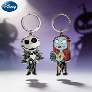 Disney The Nightmare Before Christmas Keychain 1Pc Officially Licensed Anime Figure Zinc Alloy Keyring Suitable Fans Gift Backpack Decor Bag Clip Pendant 3D Design Drop-proof Durable Accessory Collection Jack Sally