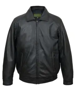MotorCycleJackets Mens Blue Leather Blouson Jacket
