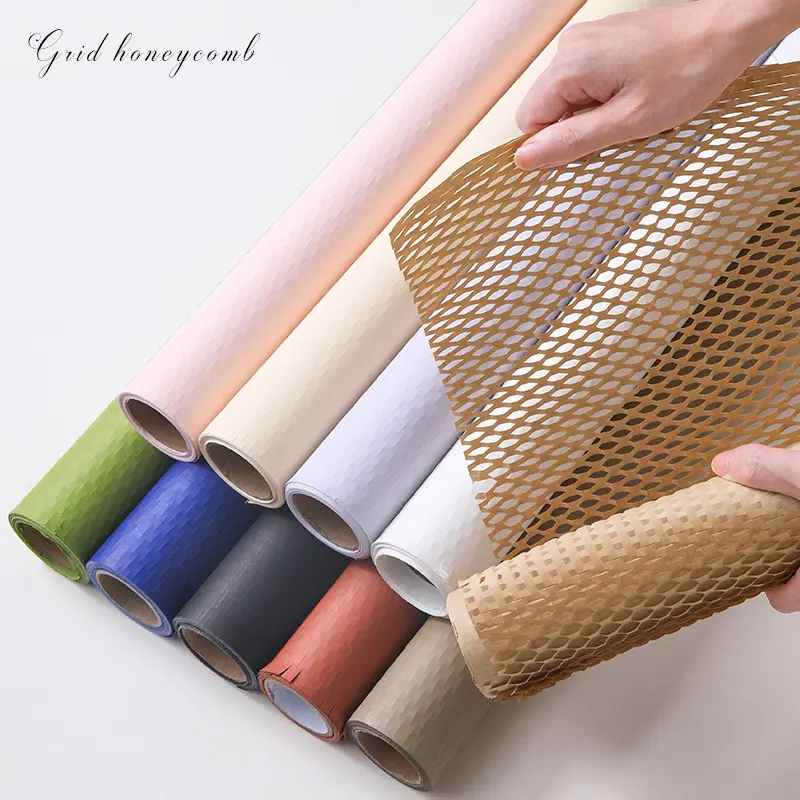 Flower Shop Supplies Honeycomb Paper Roll, Thick Waterproof Cowhide Paper, Floral Packaging Paper, Bouquet Wrappers, Cushioning Buffer Paper, Anti-Collision Wrap, Gift Wrapping Supplies