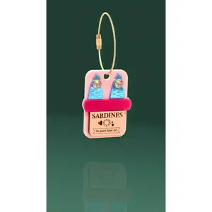 Sardine Tin Can Keychain + Purse Charm