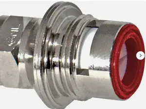 Generic P-P Faucet Ceramic Disc Stem Quarter Turn for Hot Water Applications with Red Interior and Chrome Finish