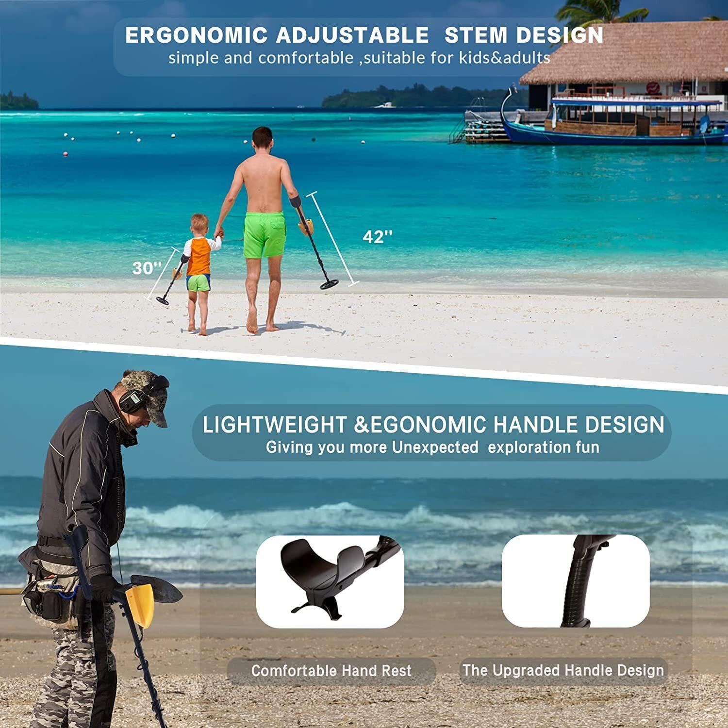 10" LCD Metal Detector with Waterproof Coil | Deep Sensitive Gold Hunter Treasure Finder | High Accuracy Prospecting Tool for Adults Beach Archaeology