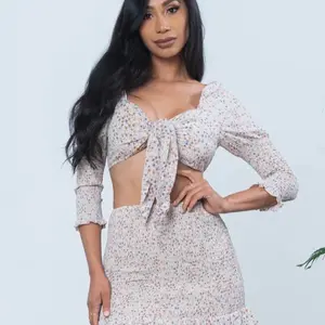 Cream Floral 2 Piece Set