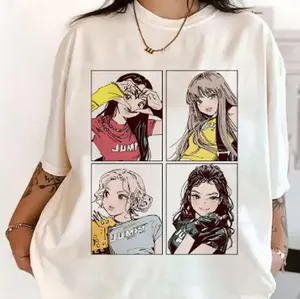 Camisetas Kpop BP Jump 2026 Tees Pink Girls Band Clothing Adorable Anime Graphic T Shirts Summer High Quality Comfortable Y2K Tops