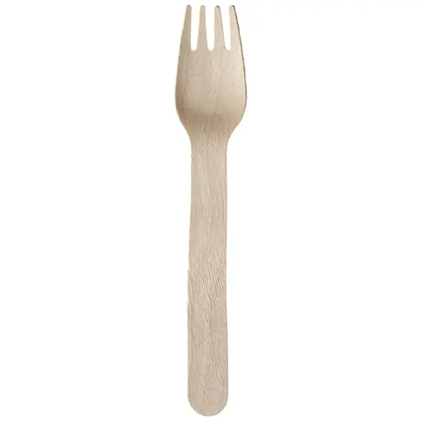 PacknWood Disposable Wooden Fork Cutlery, 6.22 In. Biodegradable & Compostable Tableware - Pack of 2000