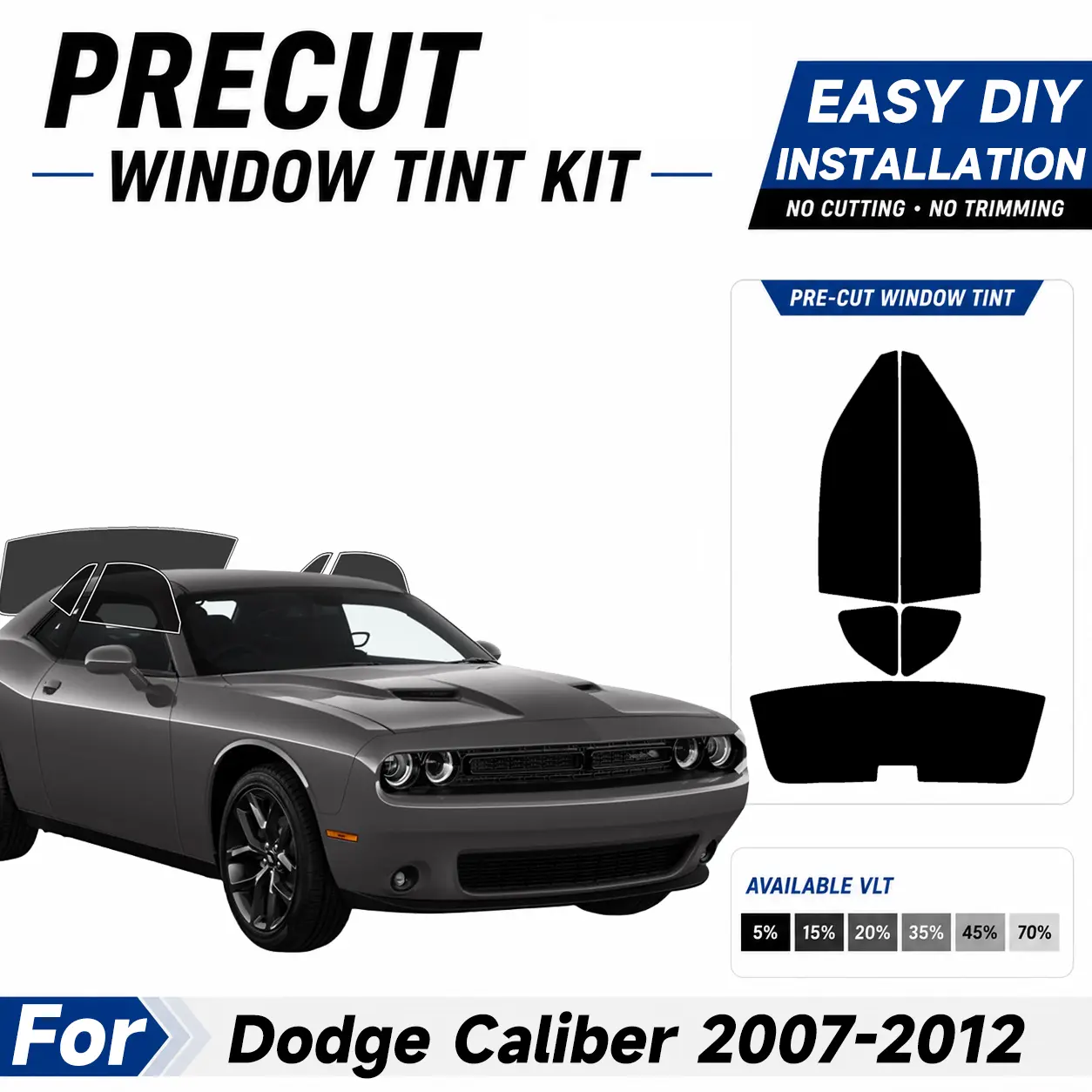 Pre Cut Window Tints for Dodge Challenger 2008-2023, Computer precut Car Sunshade Windshield window tint for vehicles