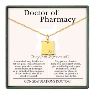 Pharmacist Graduation Gift – PharmD Necklace with Rx Charm