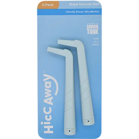 HiccAway Hiccup Straw Double Pack - Stops Hiccups Fast, as seen on Shark Tank - Clinically Proven for All Ages. Safe, reusable & lightweight. Drinkware Glass