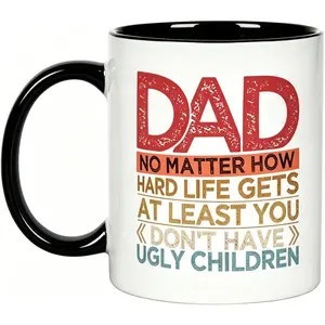 11OZ Ceramic Fatbaby Funny Coffee Mug - Reusable, Washable Drinkware for Dad - Father's Day, Birthday Gift from Daughter, Son
