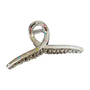 Sharp hair collection:  Flower Design Hair Claw – Elegant Shark Clip for Daily & Party Wear, Trendy Hair Accessory