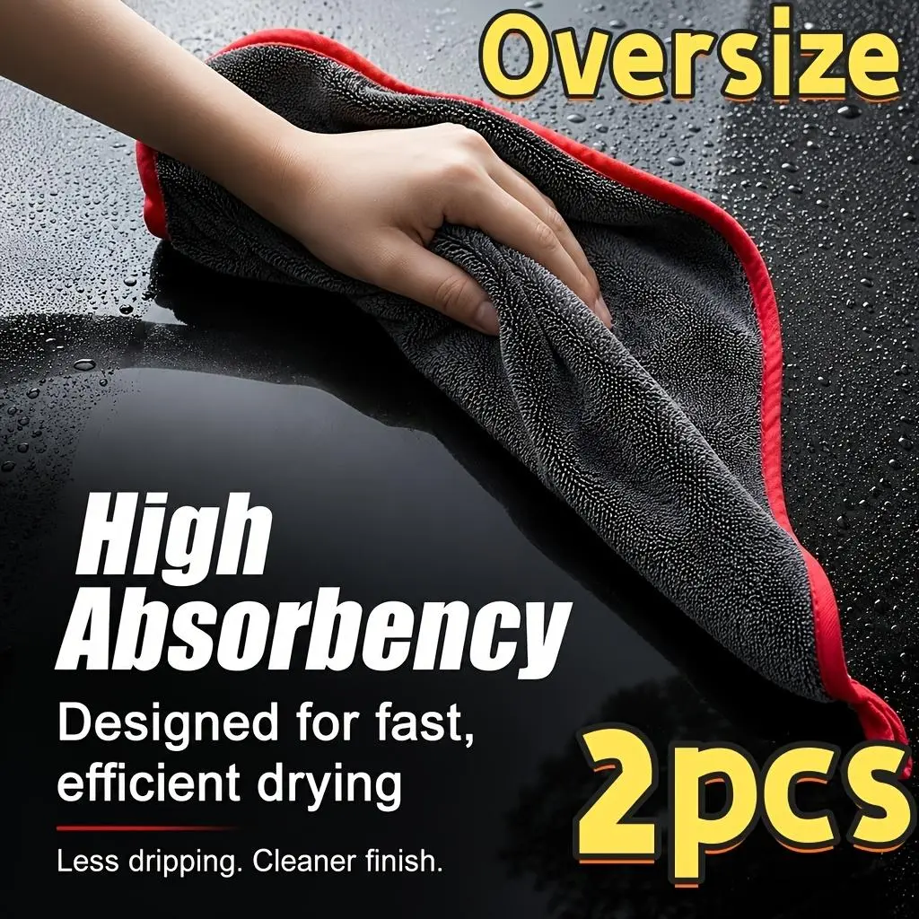 TWISTED-LOOP DRYINGTOWEL, Ultra-Absorbent Drying Towel ForCar&Truck, 1200GSM Premium Microfiber,36*24"
