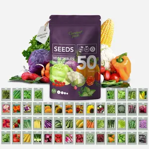 Seeds Pouch - 50 Varieties of Herb, Flower & Vegetable Seeds for Planting - 25,000 Non GMO Heirloom Seeds - Garden Seeds for Vegetable Garden