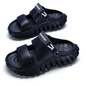 FoamFam Men's Easy Clean Lightweight Platform Slides Non-Slip Breathable Work Sandals with Shock Absorbing Sole  Durable Resistant to Dirt & Wear  Perfect for Restaurant Home Outdoor Beach