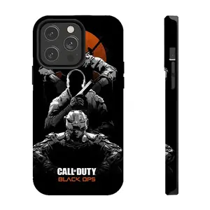 Black Ops Theme Shooter Video Game Fan Merch COD Graphic Art Tough Phone Case. Edgy Action Gamer Aesthetic Rugged Shockproof Protective Cover For iPhone 17 Pro Max 16 Air 15 14 13 12 11.