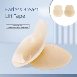 2pcs Reusable Silicone Rabbit Ear Bra Lift Up Covers for Women Anti Sagging Support Enhancing Cleavage Natural Look Comfortable Seamless Invisible Bra Cups