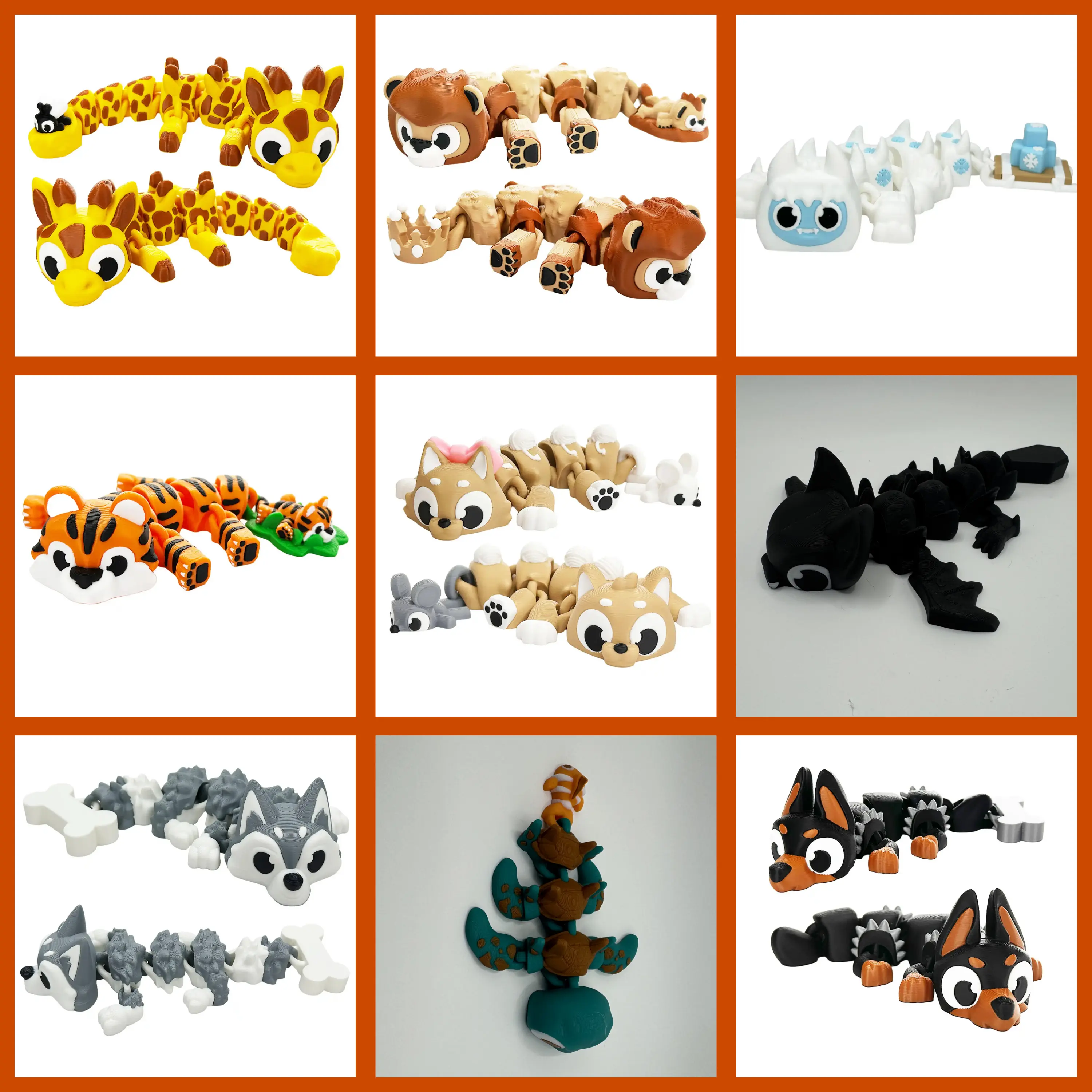 Mini Animal Fusion Dragons - Ultimate Mashup Mini Dragons - 3D Printed Articulating Figure