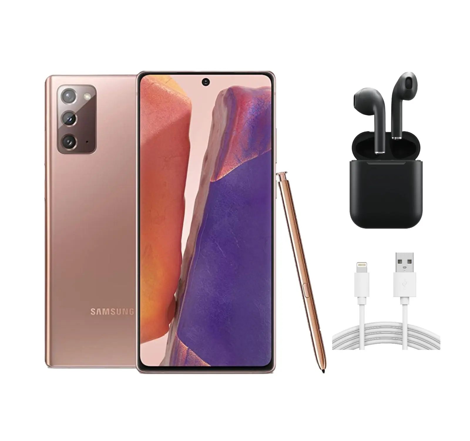 Refurbished Samsung Galaxy Note 20 5G N981U (Fully Unlocked) Acceptable Condition with Wireless Earbuds & 1 Year Warranty