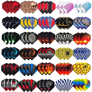 90 Pcs Standard Dart Flights Durable PET and Laser Replacement Feather Tail Wing