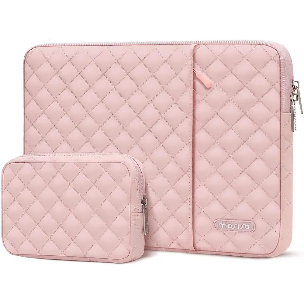 MOSISO Padded Polyester Laptop Sleeve with Zipper, Built-in Organizer & Acrylic Fiber Accessory Pouch, Quilted Shockproof Case for 13-13.3in Laptops, Compatible with MacBook Air 13/13.6 (M1/M2/M3), MacBook Pro 13/14, HP Dell Lenovo ASUS, Travel-Friendly,,