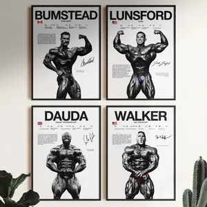 Bumstead Lunsford Dauda Walker Poster, Bodybuilding Wall Print, Mr Olympia Poster, Gym Fitness Motivation Decor Gift ( Unframed -Print Only )