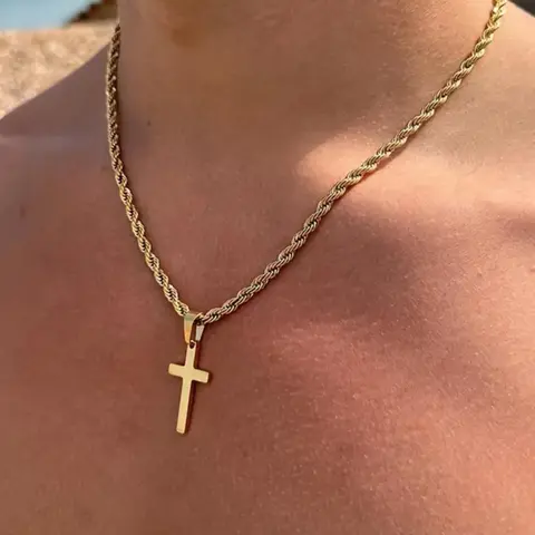 Simple Cross Pendant Necklace for Men & Women, Fashion Jewelry for Party, Daily Clothing Decor, Trendy All-match & Exquisite Jewelry for Birthday Gift, Dainty Cross Necklace, Cross Charm Necklace, Cross Chain, Fashionable Accessories