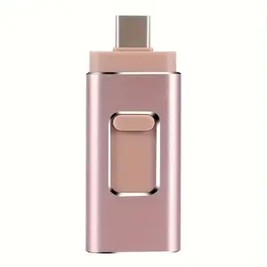 Mobile Flash Drive 64GB 128GB 256GB 2.0/3.0 USB storage drive 256GB photo stick compatible with mobile phones and computers, external expandable storage drive to take more photos and videos (pink) It can be used for different devices and applications