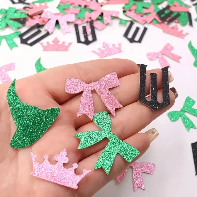 100pcs Glitter Witch Theme Party Confetti, DIY Craft Supplies, Tabletop Decoration, Halloween & Birthday Parties, Fun Accessories